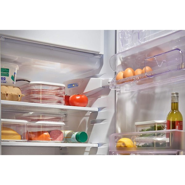 Oppbevaringsbeholder Deli Kjøttmodul 3-etasjer - Kjøleskapsoppbevaringsboks med lokk - 3 Individuelle Kjøleskapsoppbevaringsbokser - 1650 Ml - Hvit
