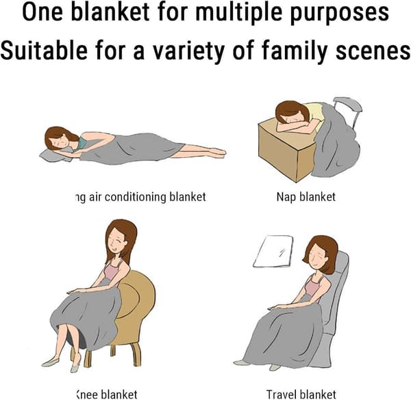 Kølende tæppe af bambusfiber, let åndbart sommertæppe til varme sovende og værelser med aircondition, grå, 100 x 150 cm