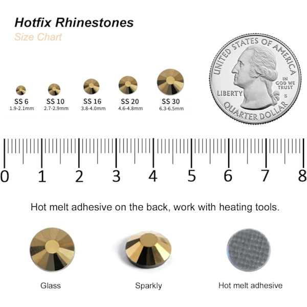 6000 kpl Aurum Hotfix Strass -kiviä askarteluun, SS10, 2,7-2,9 mm Aurum Aurum SS10