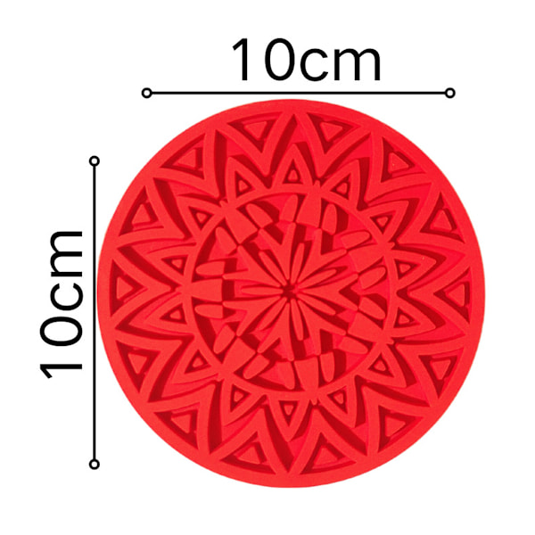 Silikonunderlag for drikke, 6-pakning underlag med holder, koppunderlagssett for varm og kald drikke og for bordbeskyttelse, bardisker, for hjemmet Style 3