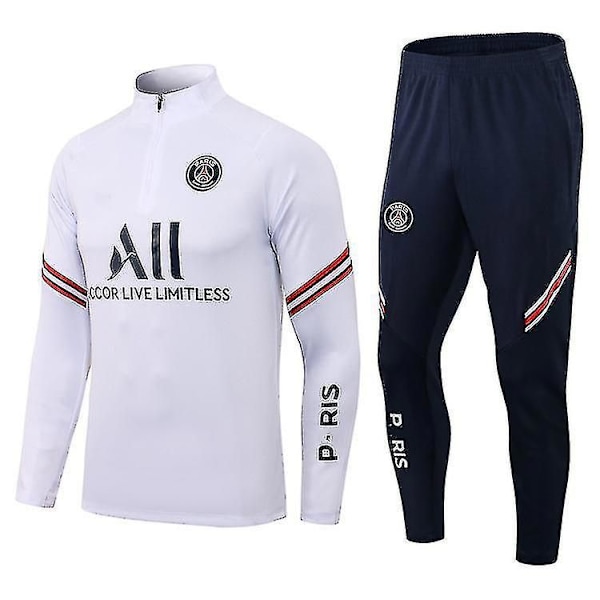 2021 Jalkapallo Pariisi Paita Takki Urheiluasu Caddy Aikuinen Puku Valkoinen M 165cm M 165cm white