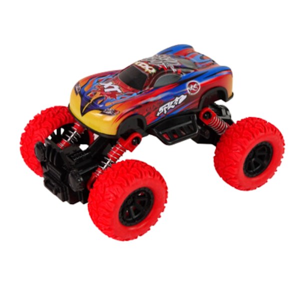 Stötdämpande monstertruck med metallkropp och gummidäck