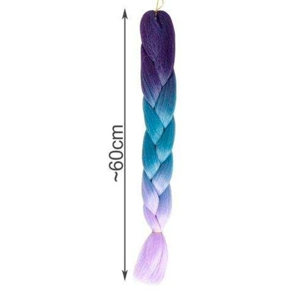 Jumbo Braid / Löst Hår Hårfläta - 60 cm MultiColor_jar MultiColor Lila/Blå