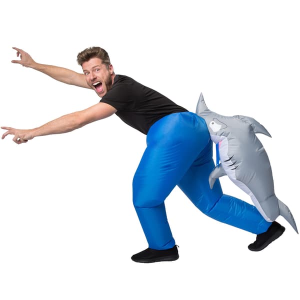 tectake Puhallettava naamiaisasu Hai Blue Blå