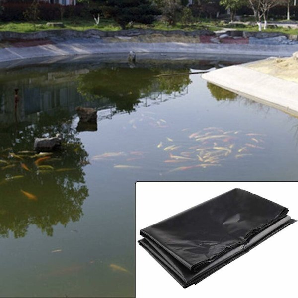 HDPE-gummi damfolie til små damme, fiskedamme, havefontæner Sort 3 x 3 m.