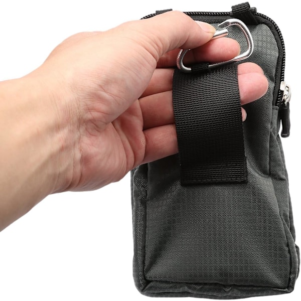 Mobiltelefonbälte, Crossbody Mobiltelefonväska, Outdoor Resa Nylon Axelväska, med Bältesögla Karabinkrok mörkgrå dark gray 10*18*3.5 CM