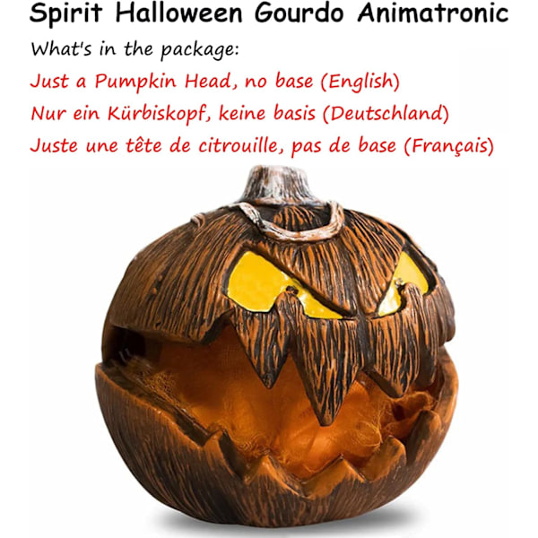 (1 stk.) 2023 Nyhet for Spirit Halloween Animatronic, Halloween Pum