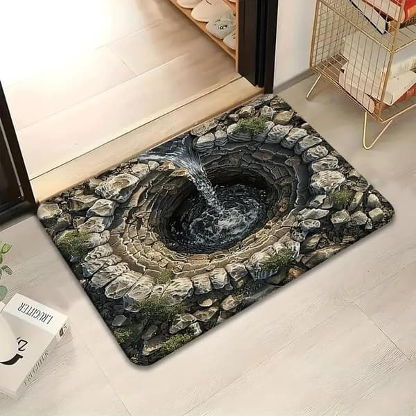 3D Optisk Illusjonsteppe, Polyesterfiber, Sklisikkert Og Vaskbart, For Stue, Soverom Eller Gang, 50 X 80 Cm