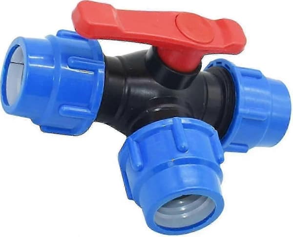 3-vejs kugleventil PVC Quick Connect T-fitting til PE-rør VVS-vanding 40 mm 40MM
