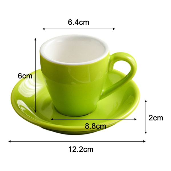 Porselensepressokopp med skål, espressokopp, 80 ml/2,7 oz Style 3