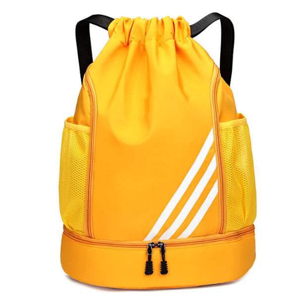 Snøreposer, Vandtæt Svømmetaske til Børn Voksne, Stor Snøre Gymtaske, Sport Snøre Gym Rygsæk, Unisex PE Taske Med Skorum yellow