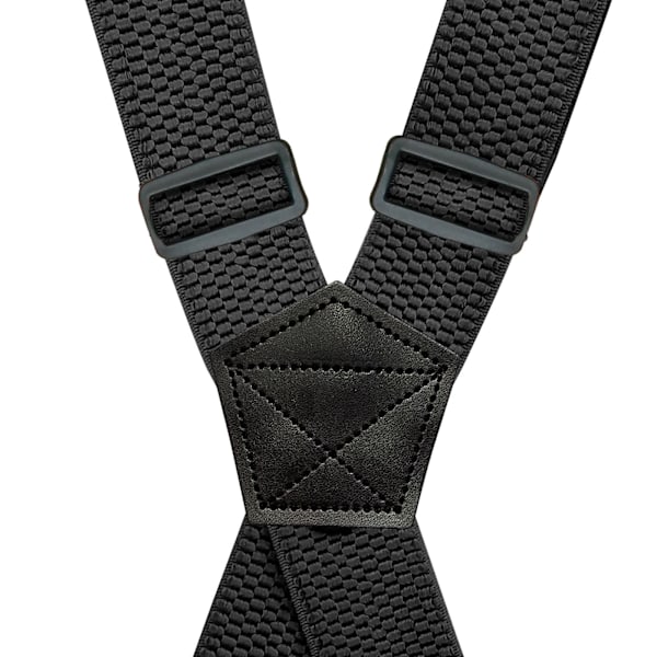 Tykke svarte seler - 3,8 cm X-formet med plastspenner