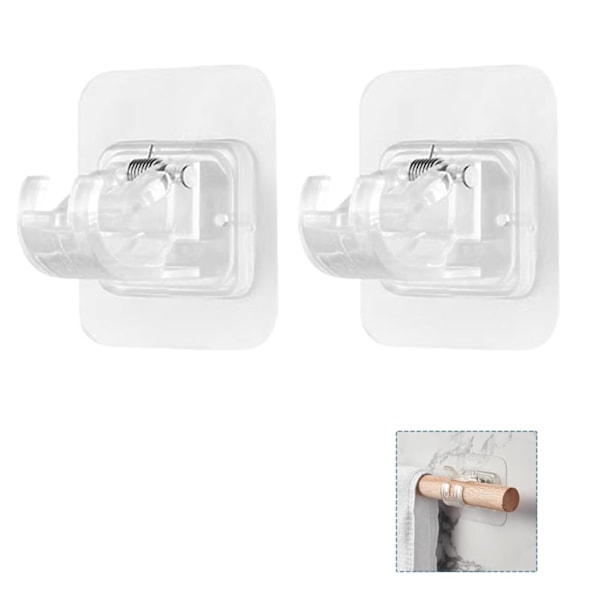 2-pack självhäftande gardinstångshållare gardinkrok hållare gardinstångsfäste utan borrning för hem, badrum, fästa gardin