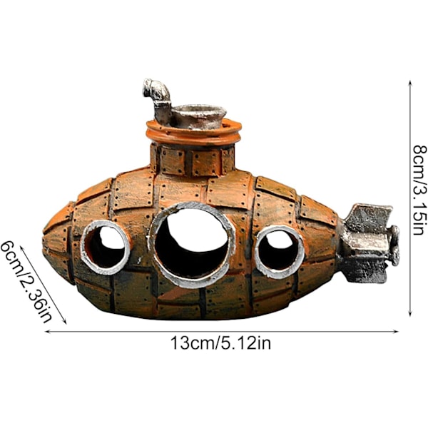 Akvaariokoriste, Realistinen Hartsi Sukellusvene Maisema Makean tai Suolaisen Veden Akvaarioille Brown