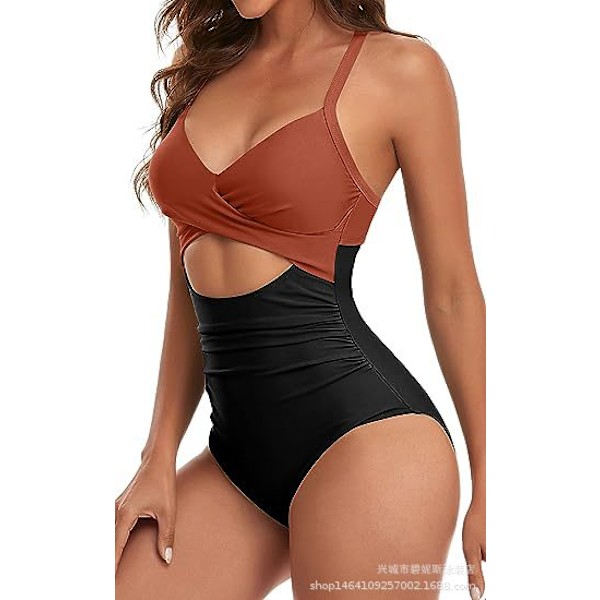 Europæisk Amazon Heldragt Sexet Udskåret Dame Badedragt Rygløs Stram Strap Bikini 11 11 M