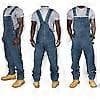 Herremode Jeans Denim Bib Løse Flere Lommer Justerbare Stropper Xl