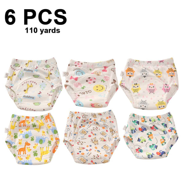 6-pack Unisex Puuvillainen Uudelleenkäytettävä Pottakoulutushousut tyyli 5 style 5 110