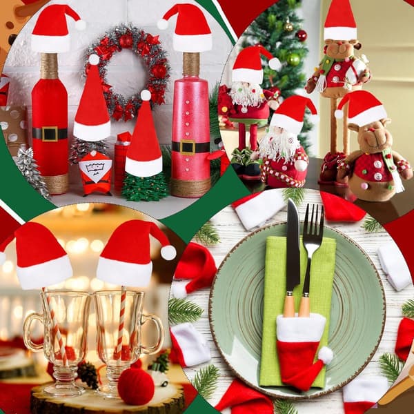 36 stk. - Mini julemandshatte - 6*11 cm - Julemandshat - Julehat - Julebordsdekoration