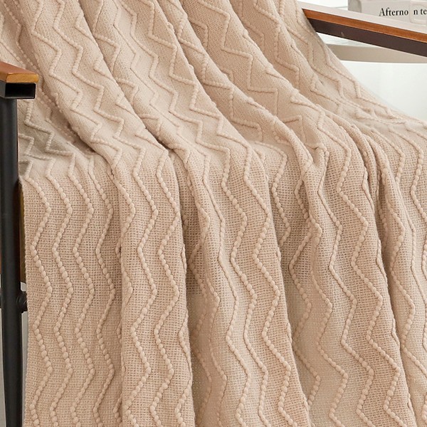Filt för soffa, Texturerad Mjuk Filt, Dekorativ Stickad för Hemmet Vardagsrum, 127x152 cm kartan