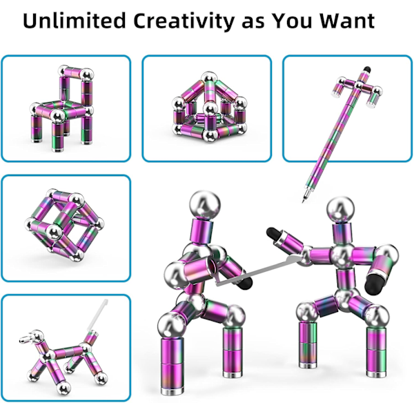 Kreativ Magnetisk Metallpenna Dekompression Leksak Fidgetpenna Coloful