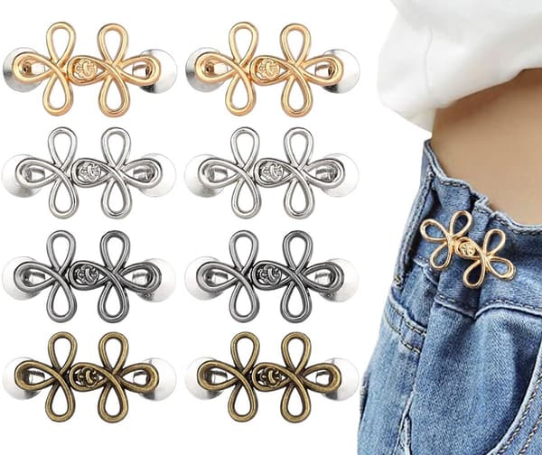 Buksereduser - 8 deler - Sett for stramming av midje - Nåler - Midjeforlenger - Knapper for forkorting av jeans