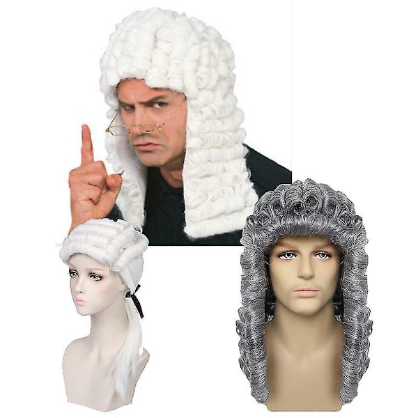 Cosplay Advokat Parykk Dommerhatt Gentleman Ball Fest Parykk Ferie Domstol Dommer Parykk