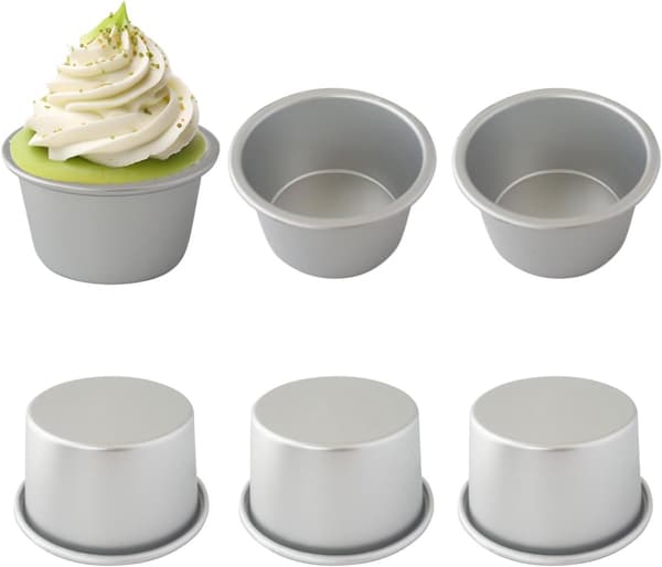 6 stycken - Puddingformar - Timbaleform - Bakform - Tartform - Kakform - 9,5*7,3*5,1 cm