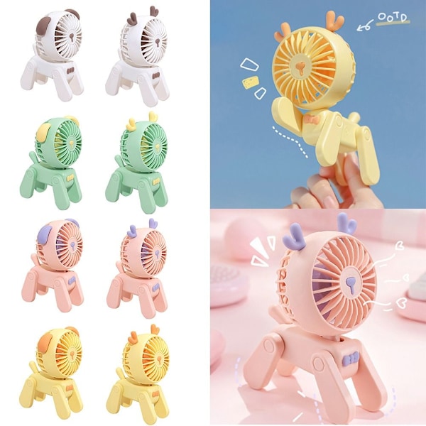 Mini sarjakuva lemmikkieläin tuuletin USB Sähkötuuletin BEIGE PEURA Peesi Beige deer-deer
