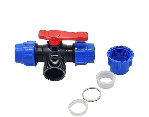 3-vejs kugleventil PVC Quick Connect T-fitting til PE-rør VVS-vanding 40 mm 40MM