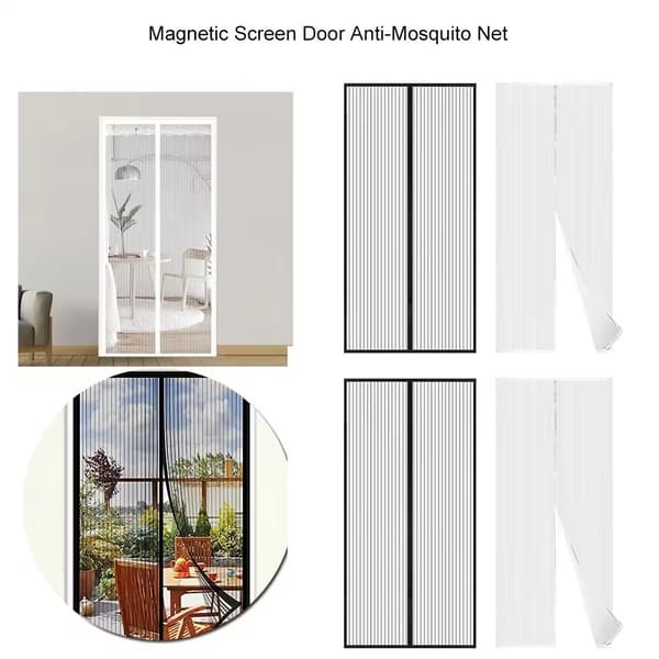 Mosquito net white for door 100x210 insect protection with magnet insect net White 150