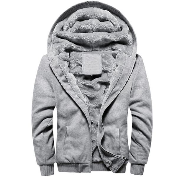 Fleeceforet, myk Sherpajakke for menn Varm Hettegenser Grå Grå Grey_jar Grey 5XL