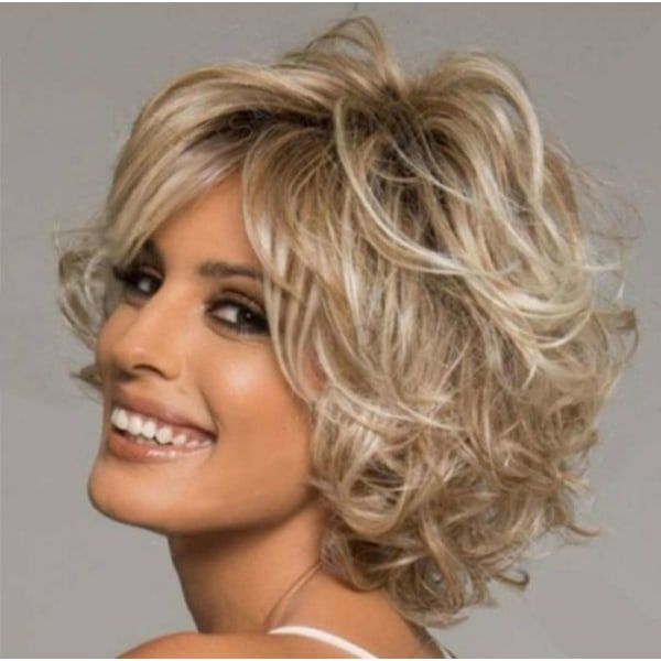 IC Trendiga damer kort lockig peruk - blond