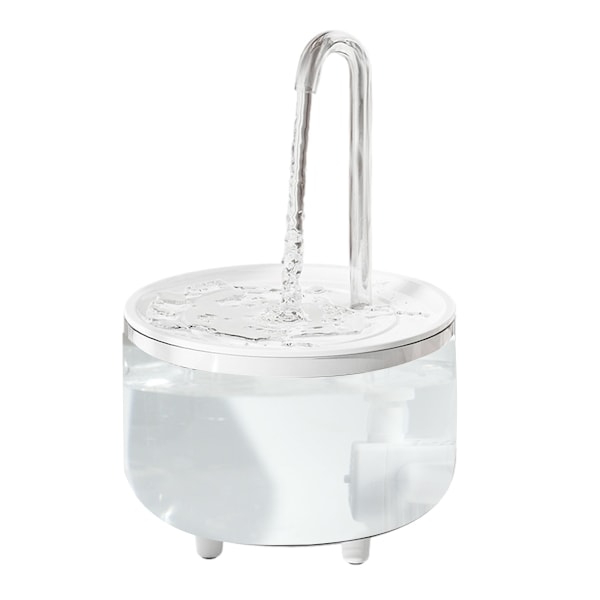 Automatisk cirkulerande vattenfontän för katter, intelligent vattenautomat för husdjur, rinnande vatten för kattungar, PET vitkapslad kristalltub trumpet PET white capped crystal tube