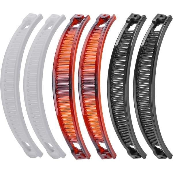 6-pack Banana Hair Clips – Style and Function in One Multicolor Multicolor multifärg
