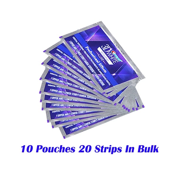 3D White Tannblekingsstrips Professional Effects Bleker Tenner, White Luxe 10 par