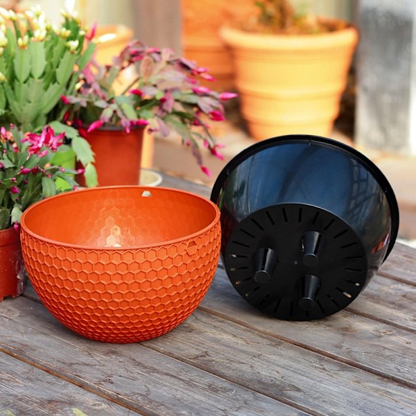 Blomsterpotte Hjem Hage Balkong Hengende plantepotte Krok Kurv Hengende potte Blomsterplantepotter Kaffe Medium Kaffe Coffee Middle