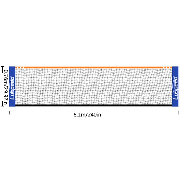 Bärbart hopfällbart standard professionellt badmintonnät inomhus utomhus Vit White 6.1m