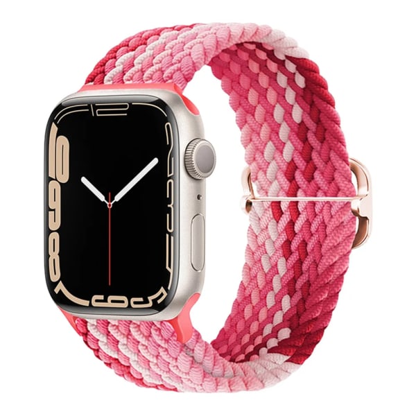 Flätat Loop för Apple Watch-rem 44mm 40mm 45mm 41mm 42mm 38mm 49mm Elastiskt Solo-armband iWatch serie 9 klocka 7 5 6 Ultra2 Band 20.Strawberry 20.Strawberry 38mm 40mm 41mm