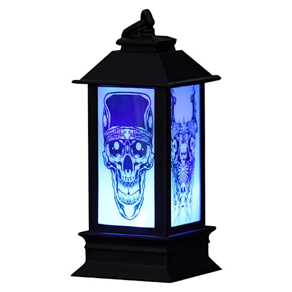 Halloween-tema LED-telys Retro firkantet lykt hengende pynt for hjemmet og hagen 1