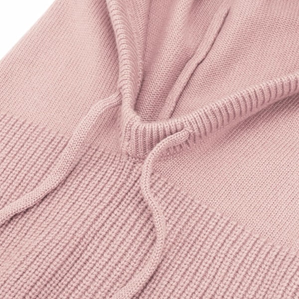 Vinterstrikket Beanie til Kvinder - Varmt Hætte-Halsklæde med Snøre 1 Pc Hooded Hat: A-Pink