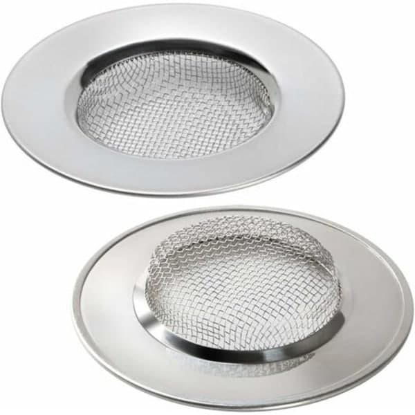 Sæt med 2 vaskesier til brusebad, prop hårfanger badekar eller køkkenvask rustfrit stål vaskafløbssi. 3 tommer diameter 7,6 cm