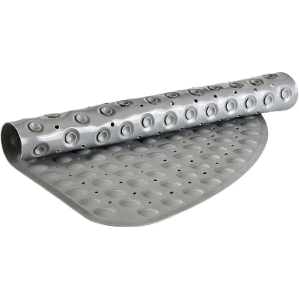 Curved Dusch-/Badmatta, Halkfri, Mögelresistent, för Walk-In Duschutrymme, (Grå, 54 x 54 cm)
