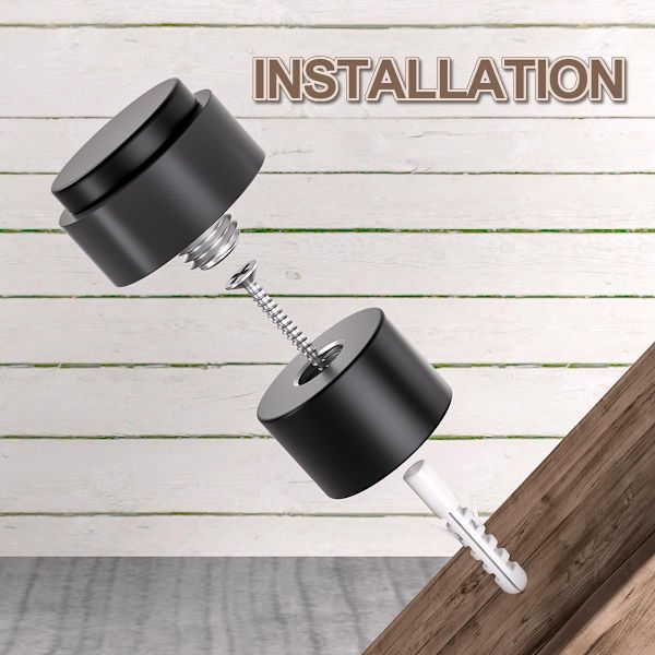 2 stk. - 40*40*45 mm - Dørstopper - cylindrisk dørstopper - dørstopper i rustfrit stål - til gulvmontering