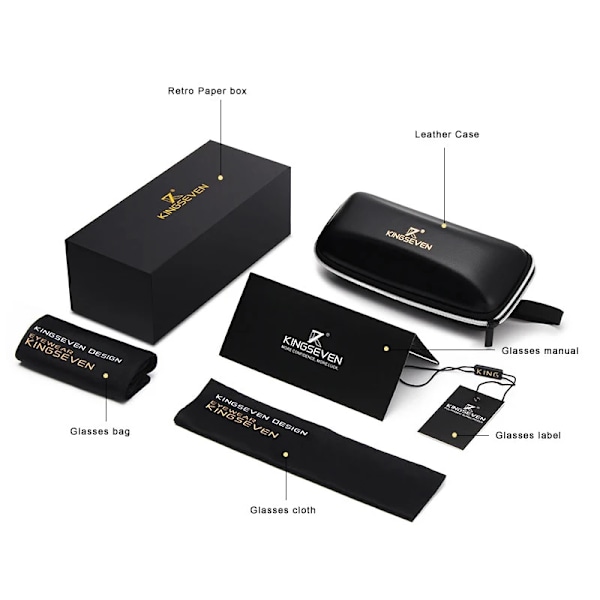 KINGSEVEN Merkki Miesten Alumiini Magnesium Aurinkolasit Polarisoitu UV400 Aurinkolasit oculos Mies Lasit Aurinkolasit Miehille N725 Kulta Musta Gold Black Gold Black original