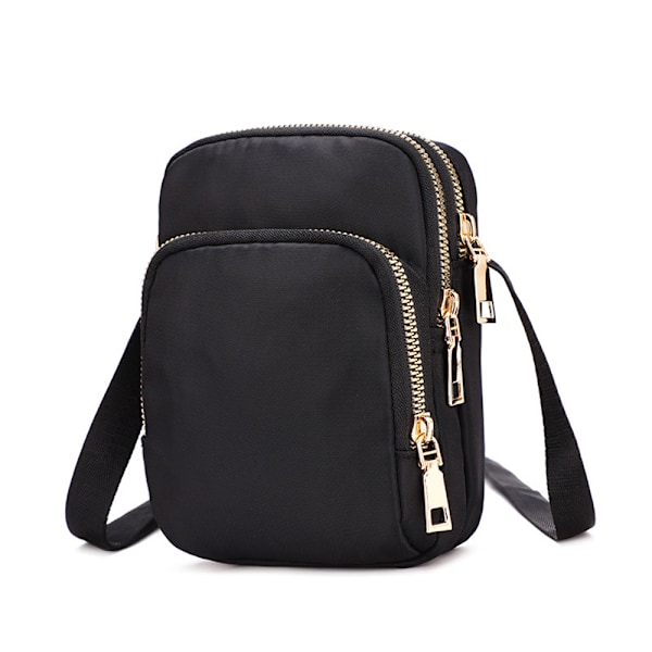 Avslappnad mobilväska med axelrem, lätt crossbody-väska black