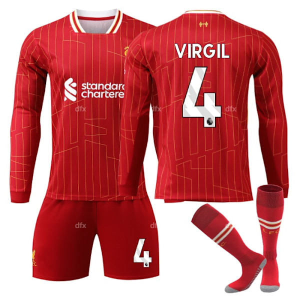 Liverpool Barn Hjemmestå 2024-2025 Høst Og Vinter Nr 4 Sokker XXL VIRGIL No 7 socks XXL