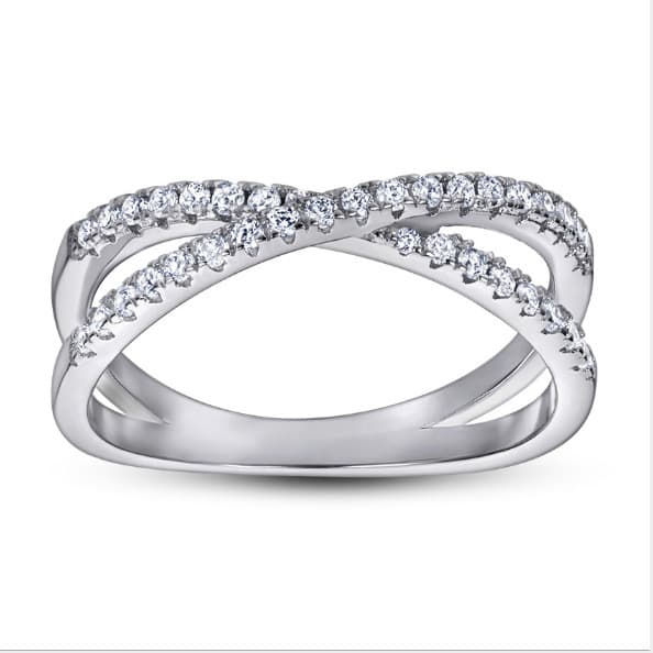 X-formet ring med simuleret diamantkors til damer_jarx