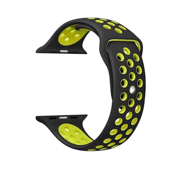 Apple Watch 4 - 44mm - HUTECHs Stilrene Silikonearmbånd Sort/Gul Svart/Gul m