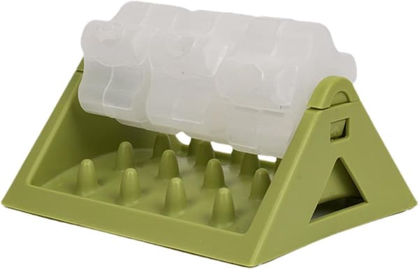 Hundepuslespillmater, interaktiv sakte mater godbitdispenser, slitesterk PP, for valper og små til mellomstore hunder, grønn, 21 × 13 × 8 cm