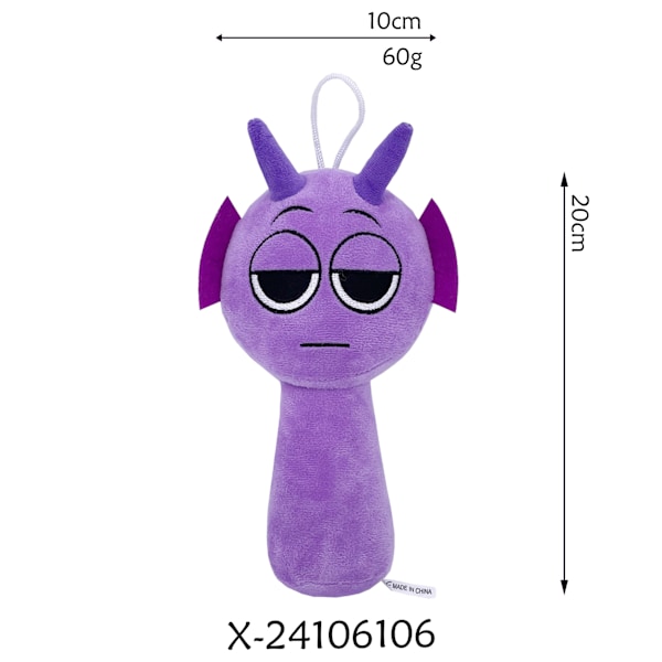 Gos- Sprunki plysj rytmeboks nytt spill plysj leketøysfigurer purple